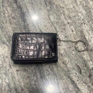 Ralph Lauren keychain wallet.  Black Croc Leather.
